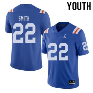 Youth Florida Gators #22 Emmitt Smith NCAA Jordan Brand Royal Throwback Alternate Authentic Stitched College Football Jersey YAA3762BV